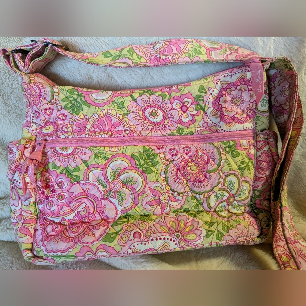 Vera Bradley Pink Floral Quilted Cotton  Purse